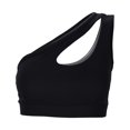 thumbnail image 4 of Prolriy Athletic Gym Workout Tops for Women, Women's Sports Underwear One Shoulder Vacuous Vest Gathered Shockproof Running Sports Back Bra Yoga Clothing Shirts for Women, Womens Tops Black L, 4 of 8