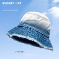 thumbnail image 2 of Audhol Hats for Women Japanese Retro Cowboy Fisherman Hat Female Summer Big Head Around The Bucket Basin Hat To Make Old Sunblock and Sunblock Face Small Hat Hat Blue3 One Size, 2 of 4