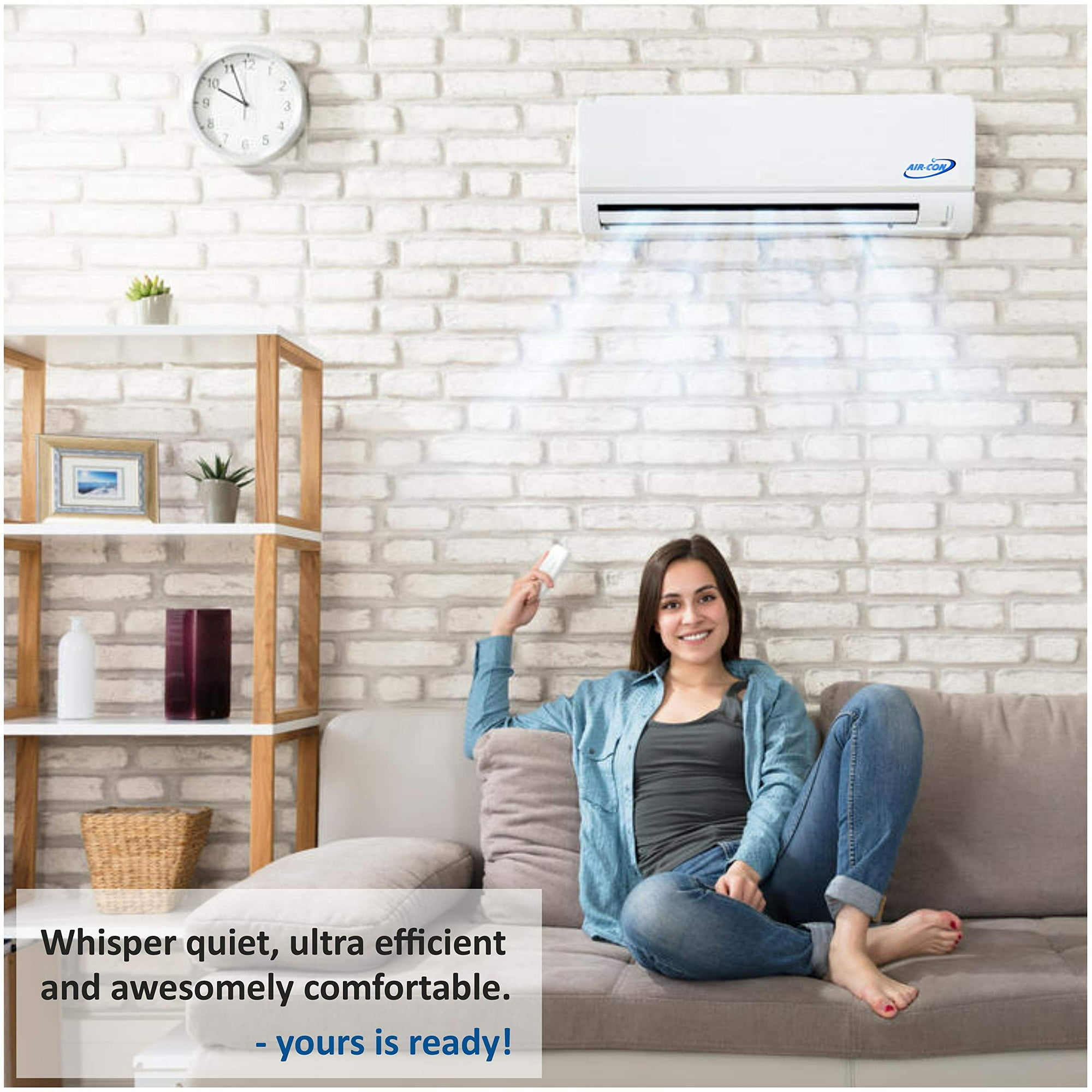Air-Con Mini Split Air Conditioner Heat Pump Multi 2 Zone 9000 9000 BTU 21 Seer