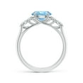 thumbnail image 2 of ANGARA Natural Round 1.6 ct Aquamarine Engagement Ring with Diamonds in 14K White Gold for Women (Size-8mm) | March Birthstone, Anniversary, Jewelry Gift for Women | Natural Aquamarine Ring, 2 of 9