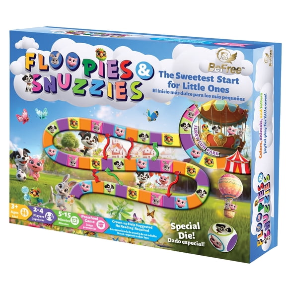 Floopies & Snuzzies Preschool Board Game for Kids Ages 3  | Fun & Colorful First Game Adventure with Animals & Letters for Children & Families