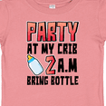 thumbnail image 4 of Inktastic Party at My Crib 2 A.m. Bring Bottle Baby Humor Boys or Girls Baby T-Shirt, 4 of 5