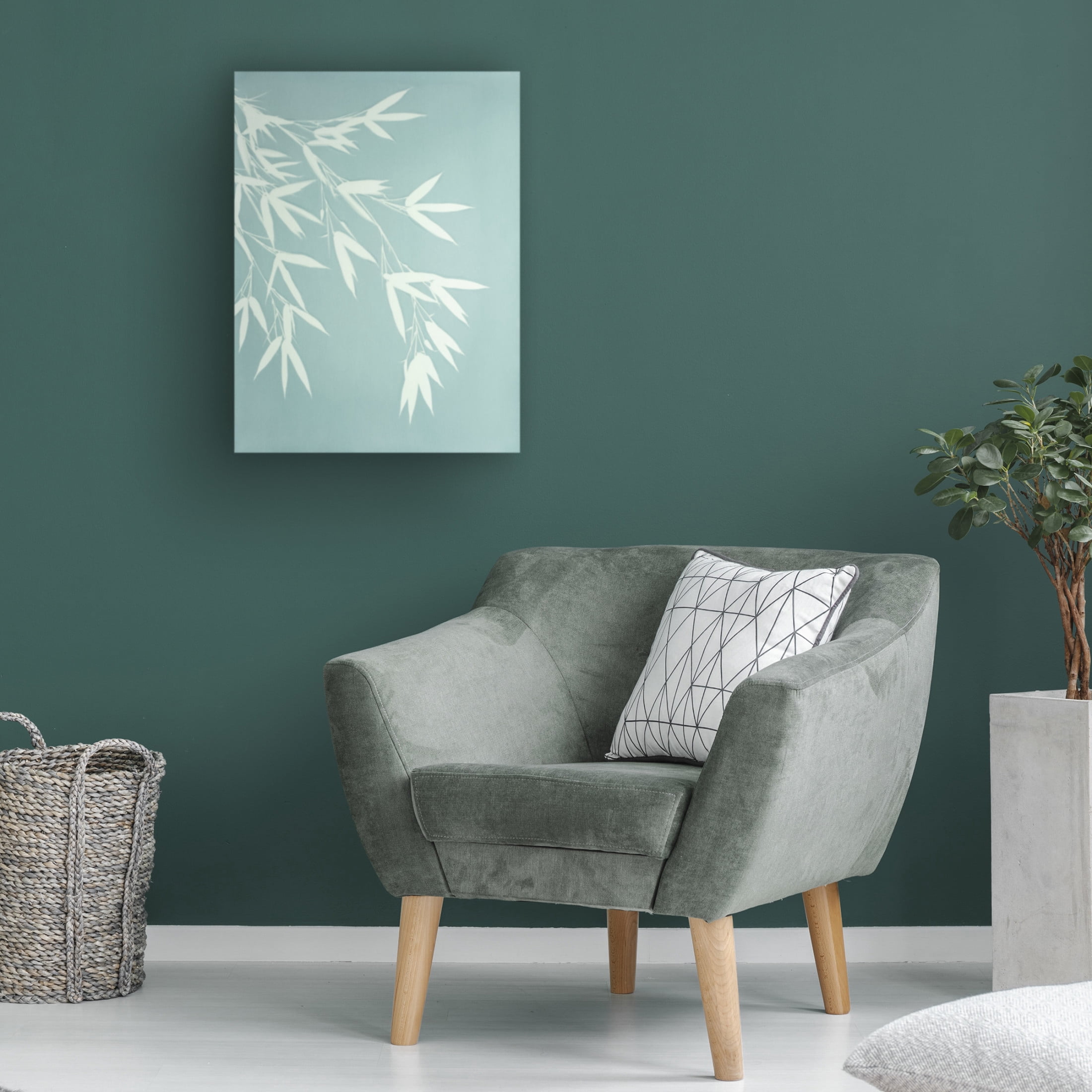 Canvas Wall Art - Christine So 'Celadon Bamboo' Wall Art for Living Room, Bedroom, or Office Décor by Trademark Fine Art - 24 x 32 Inches
