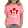 thumbnail image 2 of OGLCCG Kids Canada Flag T-Shirt Boys Girls Retro Canadian Maple Leaf Short Sleeve Tees Summer Cotton Crewneck Pullover Tops 3-10 Years, 2 of 5