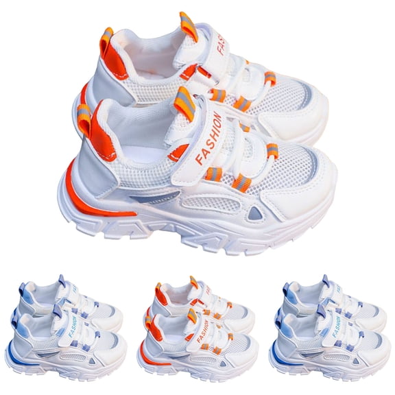 Kids Girls Cut Out Running Shoes Breathable Wide Toe Box Lace Up Platform Non Slip Sneakers for School Outdoor