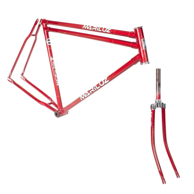 Cuadro para bicicleta R28 barra doble rojo Gospel Chip Turismo Hierro