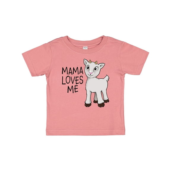 Inktastic Mama Loves Me- cute goat Boys or Girls Baby T-Shirt