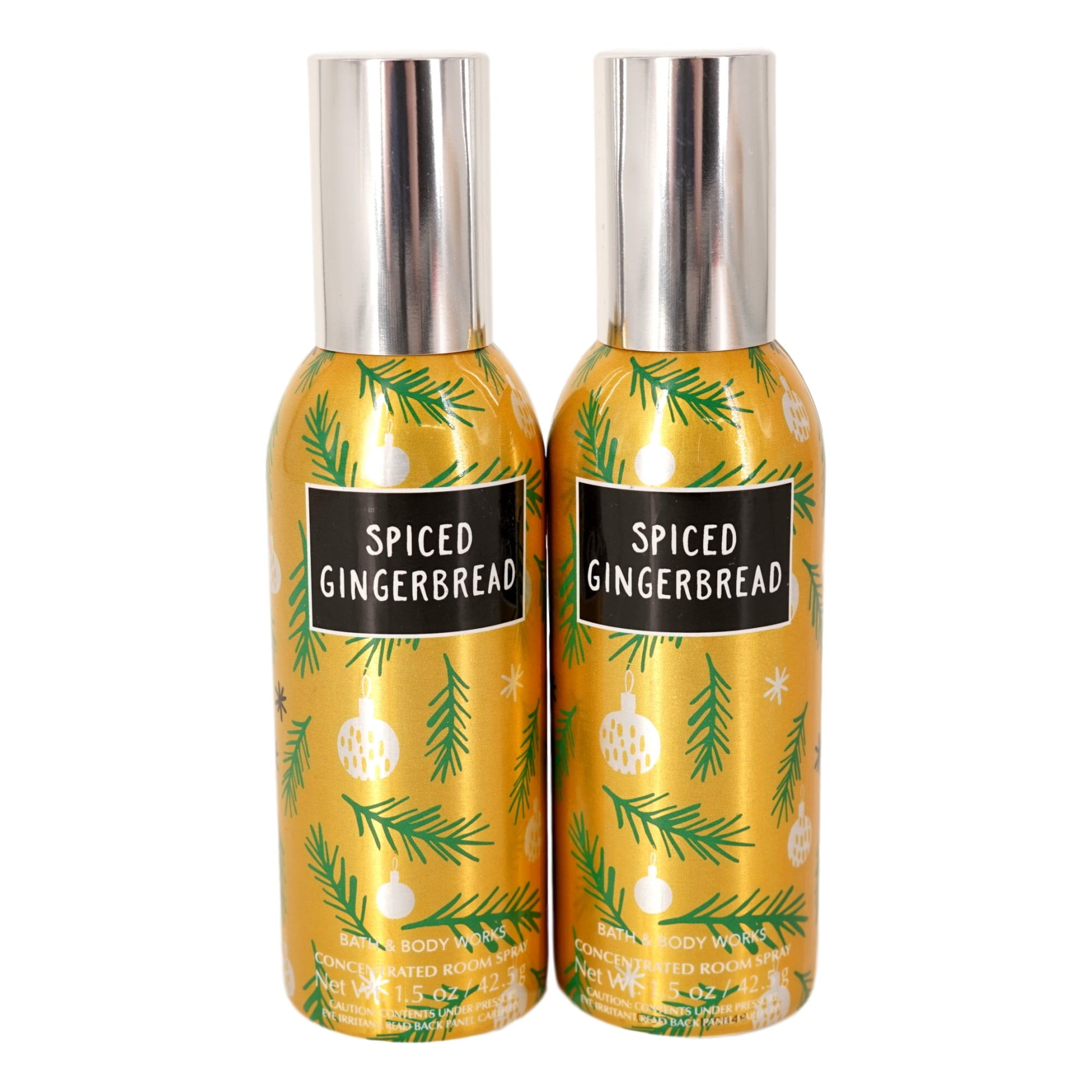 Bath and Body Work 2 Pack Spiced Gingerbread Concentrated Room Spray 1.