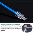 thumbnail image 4 of RJ45 CAT6 Pass Through Connectors 100 Pack - Easy and Fast Termination - Gold Plated 3 Prong 8P8C Modular Ethernet UTP Network Cable Plug End for Cat6 Cat5e, 4 of 5