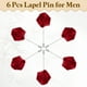 thumbnail image 3 of Paquete de 6 Pines de Solapa de Rosa para Hombres, Pines de Flor de Satén, Rojo Vino, 3 of 6