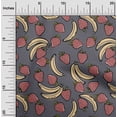 thumbnail image 1 of oneOone Cotton Flex Gray Fabric Banana & Strawberry Fruits Sewing Craft Projects Fabric Prints By Yard 40 Inch Wide, 1 of 4