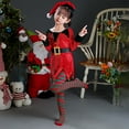 thumbnail image 2 of Generic Toddler Baby Boys Girls Santa Velvet Long Sleeve Christmas Dress + Striped Socks +Xmas Hat Pcs Sets for Holiday Christmas Party（4-5 Years Red）, 2 of 9