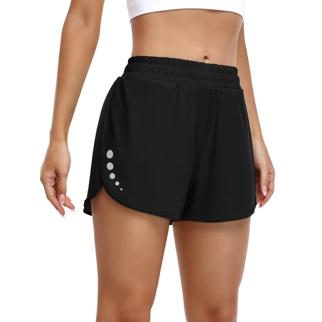 Charmo Running Shorts Womens 2 in 1 Quick Dry Workout Sports Shorts Gym Exercise with Inner Pockets