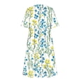 thumbnail image 4 of Otvok Women's Summer Short Sleeve A-Line Midi Dresses Casual Floral T-Shirt Dress Flowy Beach Sundress with Pockets, 4 of 6
