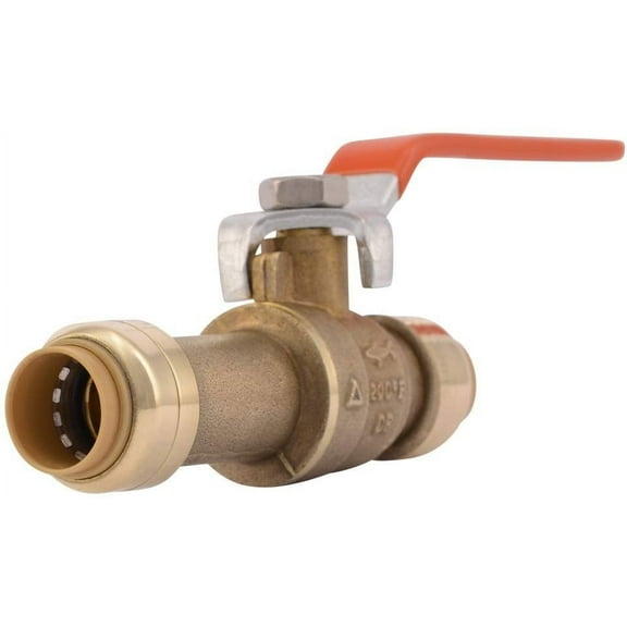 SharkBite 24735LF Slip Ball 1/2 Inch, Water Valve Shut Off, Push-to-Connect, Copper, CPVC, PE-RT