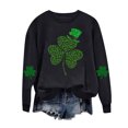 thumbnail image 4 of Besolor Chandail en Molleton pour Femmes St Patricks Day Trèfle Imprimé Manches Longues Pull Décontracté Col Rond Graphique, 4 of 5