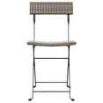 thumbnail image 2 of vidaXL Folding Bistro Chairs 2 pcs Grey Poly Rattan and Steel, 2 of 5