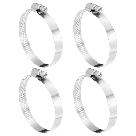 Uxcell Hose Clamp, 2" to 3" Adjustable Stainless Steel Worm Gear Hose Clamps for Fuel Line Plumbing, 4Pack
