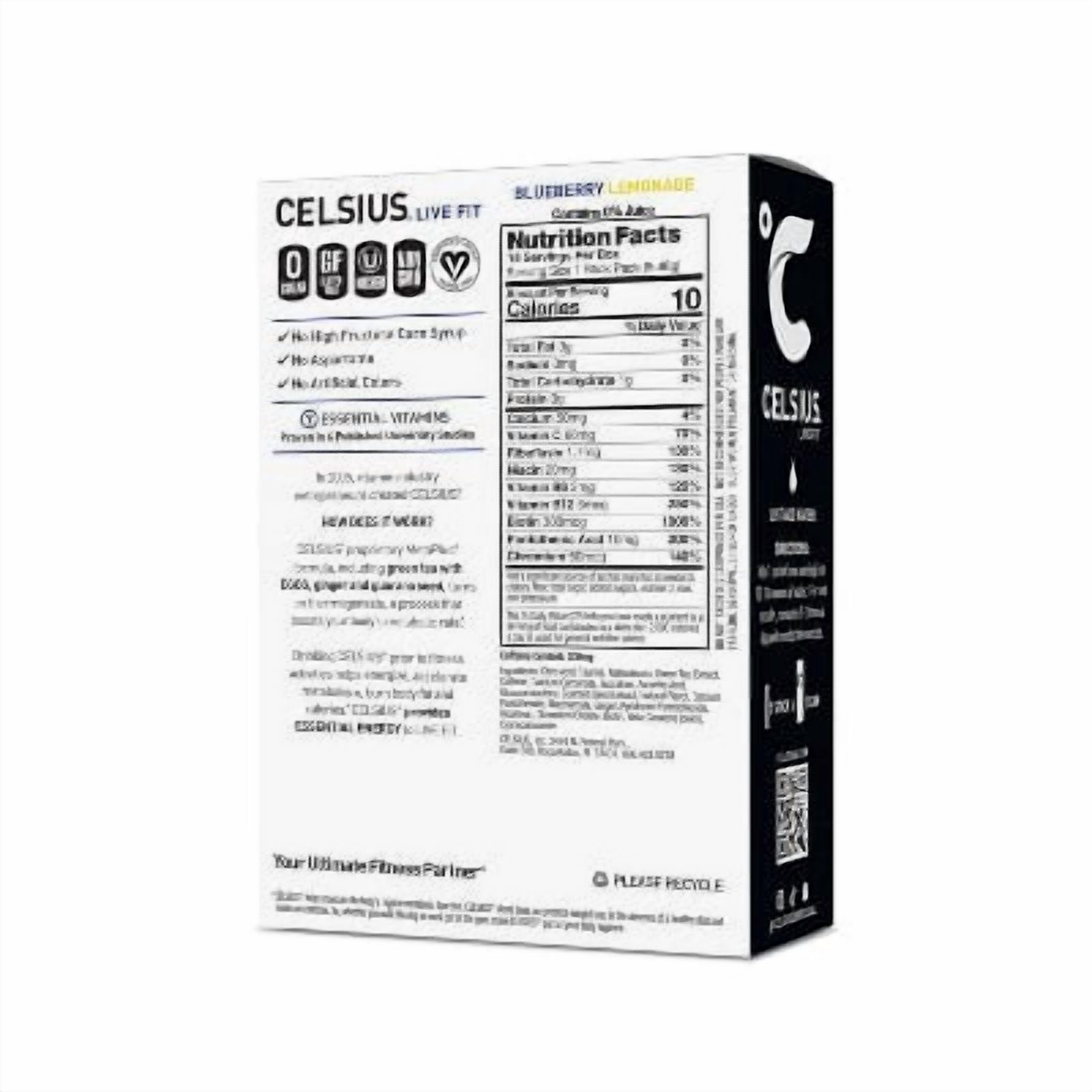 CELSIUS On The Go Powder Sticks Blueberry Lemonade Essential Energy - 14pk Sticks