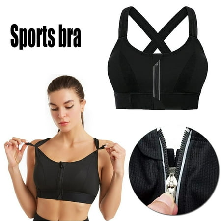 

Sports bra shockproof no steel ring zipper adjustable shoulder strap vest yoga cross beauty back underwear women