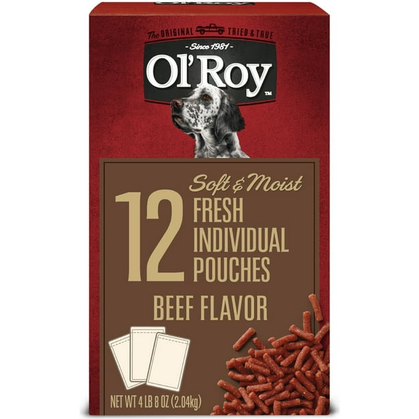 Ol' Roy Soft & Moist Beef Flavor Dog Food, 72 oz, 12 Pouches Walmart