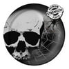 Club Pack of 96 Black Skull and Spiderweb Halloween Round Party Dinner Paper Plates 9"