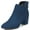 Blue, variant on YDN Women Classic Round Closed Toe Chelsea Ankle Boots Block Low Heel Back Zipper Booties Winter Dressy Shoes Size 6 Leopard