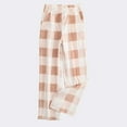 thumbnail image 2 of QLEICOM Wide Leg Pants Woman,Flowy Pants for Women,Plaid Print Flannel Pants for Women with Elastic Waist and Side Pockets Soft Fleece Lined for Warm Comfortable as Lounge Pants, 2 of 6