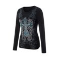 thumbnail image 3 of Women's Vintage Gothic T-shirt Long Sleeve Graphic Print Tops Slim Grunge Aesthetic Tees Streetwear, 3 of 6