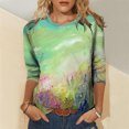 thumbnail image 2 of Tops Para Mujer Blusa Casual Elegante Camisas de Manga Larga Otoño Estampado de Flores de Moda Camiseta de Cuello Redondo Top Pullover Odeerbi  ODB171179, 2 of 5
