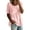 Pink, variant on Women's Gathered Blouse Round Neck Short Sleeve Loose Casual Empire Waist Tunic Top