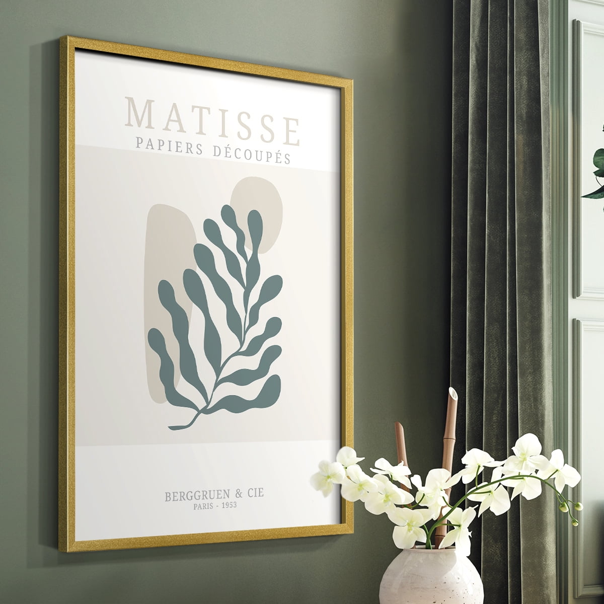 Matisse CDXXXVII in Gold Solid Wood Framed Print No Nail Hanging