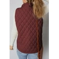 thumbnail image 2 of Cozy Women's Solid Color Quilted Vest in Wild Ginger – Stand Neck Zip-Up Design for Everyday Winter Comfort | M, 2 of 12