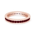 thumbnail image 3 of AFFY Round Shape Simulated Pink Ruby Full Eternity Band Ring In 14K Rose Gold Over Sterling Silver, Ring Size-6, 3 of 6