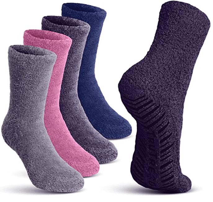 Fun Gift Value Thick Thermal Packs Anna Womens Colorful Soft Warm Microfiber Fuzzy Winter Crew Socks