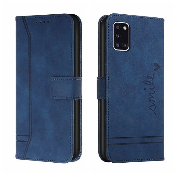 Funda con tapa estilo vintage para Samsung A31, ranura para múltiples tarjetas, protección total, estilo retro, material PU+TPU