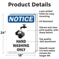 thumbnail image 2 of (2 Pack) Hand Washing Only OSHA Notice Sign 18 Inch X 24 Inch Indoor / Outdoor Rust-Free Aluminum Metal Signs for Workplace, Workshop, and Construction Site, Made in the USA, 2 of 8