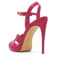 thumbnail image 4 of FSJ Women Stylish Strappy Round Open Toe Ankle Strap Sandals Platform Stilettos High Heel Formal Events Parties Shoes Size 6.5 Pink, 4 of 4