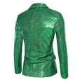 thumbnail image 5 of KeShDi Blazers For Men Men's Fashion Solid Color Long Sleeved Lapel Sequin Breasted Suit Jacket Green 4X, 5 of 8