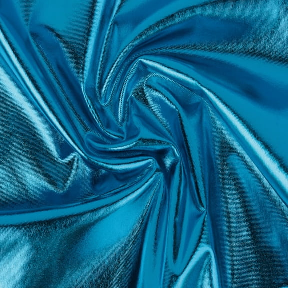 Teal Foil Spandex fabric for fashion and upholstery