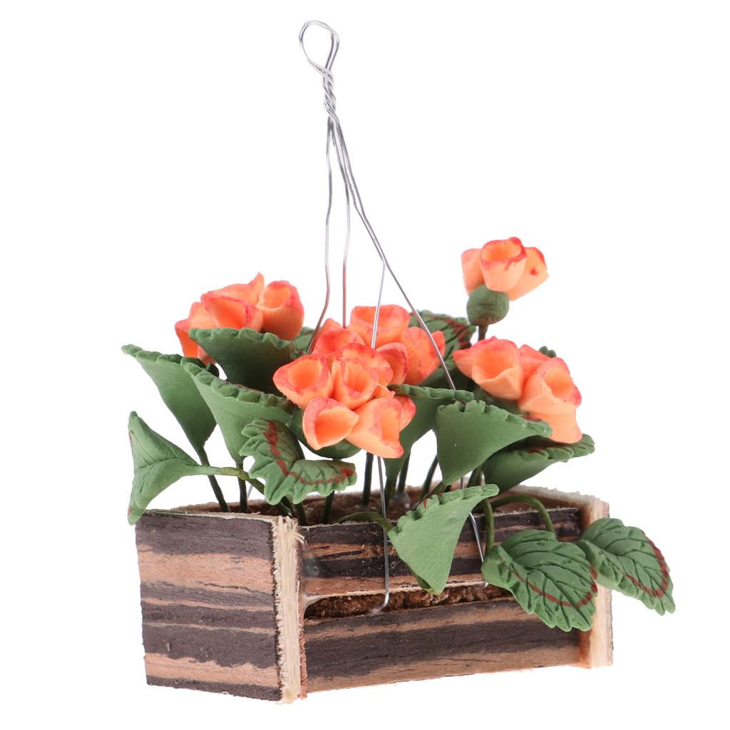 Miniature Dollhouse FAIRY GARDEN ~ Red Roses Flowers Centerpiece Planter ~ NEW 