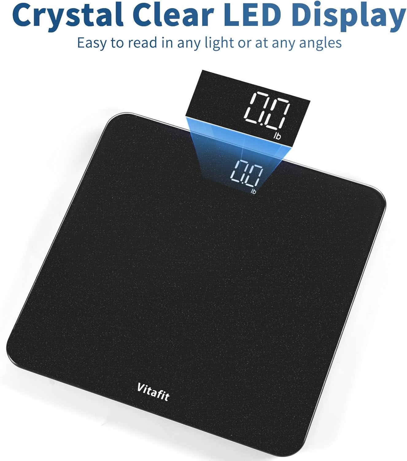 Scale for Body Weight, High Accuracy 0.1lb by Our Professional Factory Since 2001, Digital Weight LED and Step On, 3*AAA Batteries Included, 400lb/182kg, Spray Silver