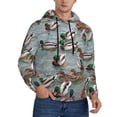 thumbnail image 2 of Lsque Mallard Ducks Swimming Pattern Casual Men's Hoodie,Hooded Sweatshirt with Kangaroo Pocket,Pullover Hoodie-Large, 2 of 7