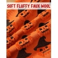 thumbnail image 5 of Halloween Pumpkin Plush Throw Pillow Covers Set of 2 – 18x18 Inch Soft Fuzzy Orange Decorative Cushion Cases with 3D Witch Hat & Bat Jack-O'-Lantern Patterns for Autumn Couch Sofa Bed Halloween Decor, 5 of 7