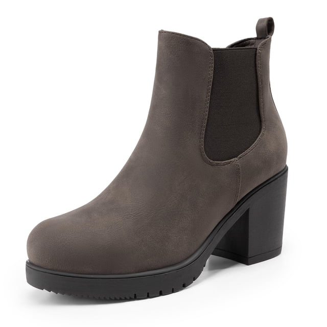 Bota Chelsea DREAM PAIRS Marrón Tacón 7.5 cm Talla 10.5