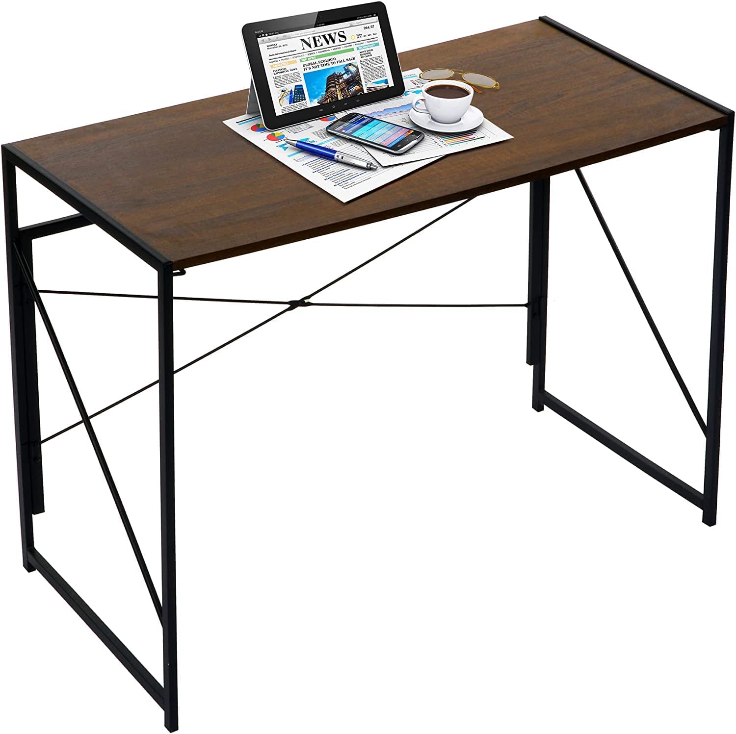 Folding Computer Desk,No Assembly Work Table Study Writing Desk Laptop