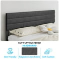thumbnail image 3 of Zimtown Twin Platform Upholstered Bed Frame with Soft Adjustable Headboard, Wooden Mattress Foundation,No Box Spring Needed, Dark Gray, 3 of 7