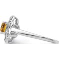 thumbnail image 3 of Sterling Silver Rhodium Diam. & Whiskey Quartz Ring (Size 8) Made In China qr4536wq-8, 3 of 5