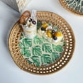 thumbnail image 5 of Hand-Woven Rattan Serving Tray, Shell Basket Rattan Round Serving Tray, Coffee Tray Decor for Serving Coffee, Drinks, Bread, Fruit, Vegetables, Snacks, 5 of 7