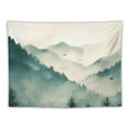 thumbnail image 5 of Nawypu Home Wall Tapestry Art Misty Forest Trees Landscape Painting, 5 of 6